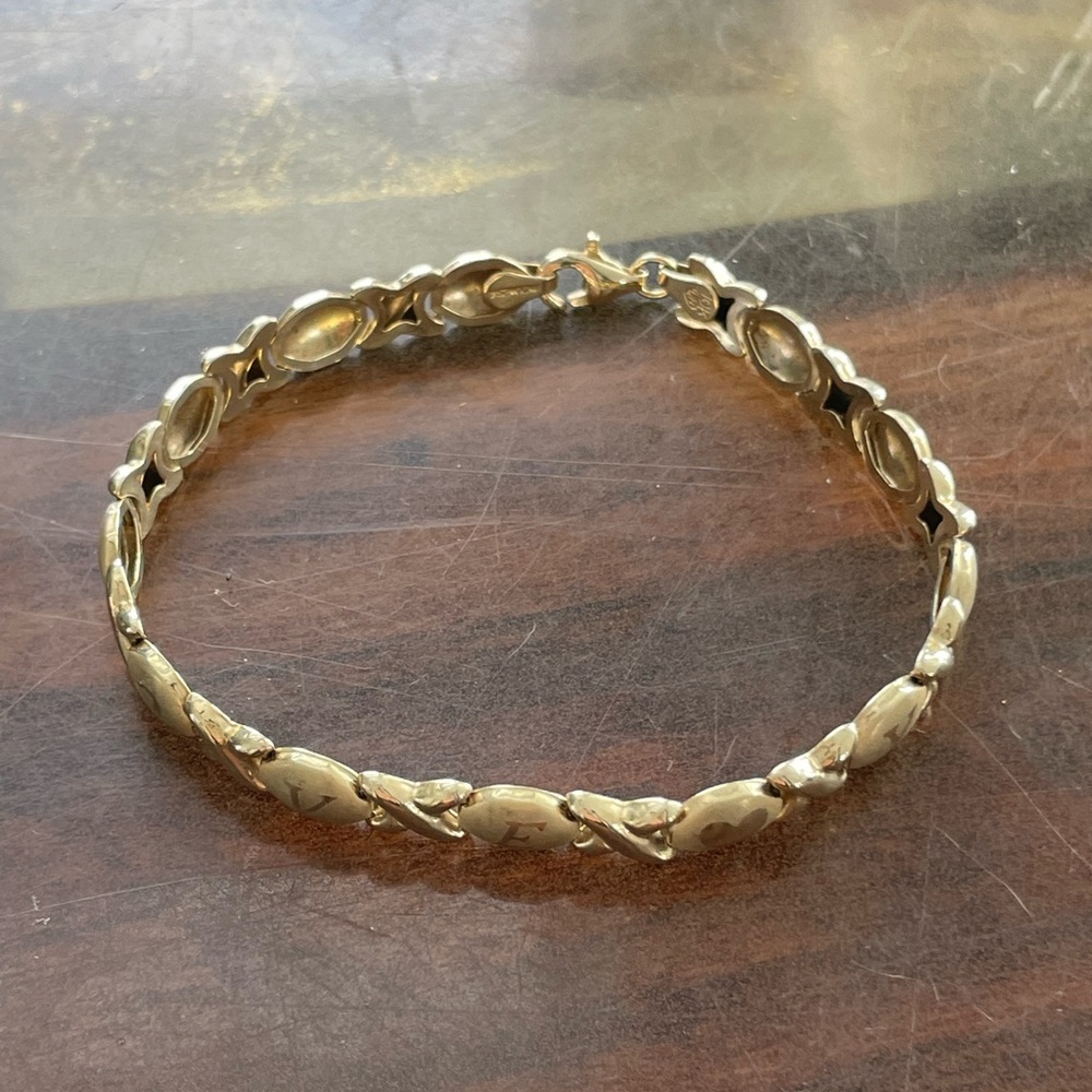 Sweet 10kGold Women's Bracelet Engraved I love you♥️